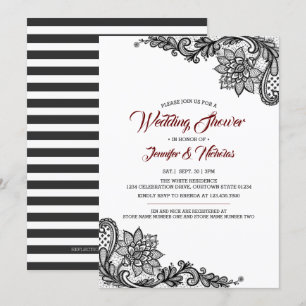 Black Lace Wedding Shower Invitation