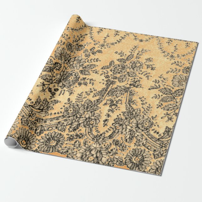 BLACK LACE Wrapping Paper (Unrolled)