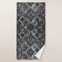 Black Lacework Artistry Bathroom Towel Set 