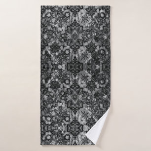 Black Lacework Artistry Bathroom Towel Set 