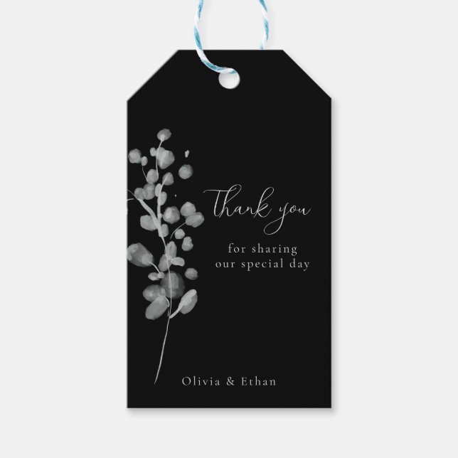 Black Lacquer Wedding Gift Tags (Front)