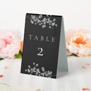 Black Lacquer Wedding Table Number