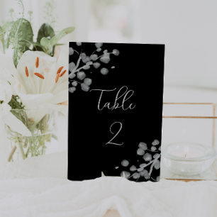 Black Lacquer Wedding Table Number