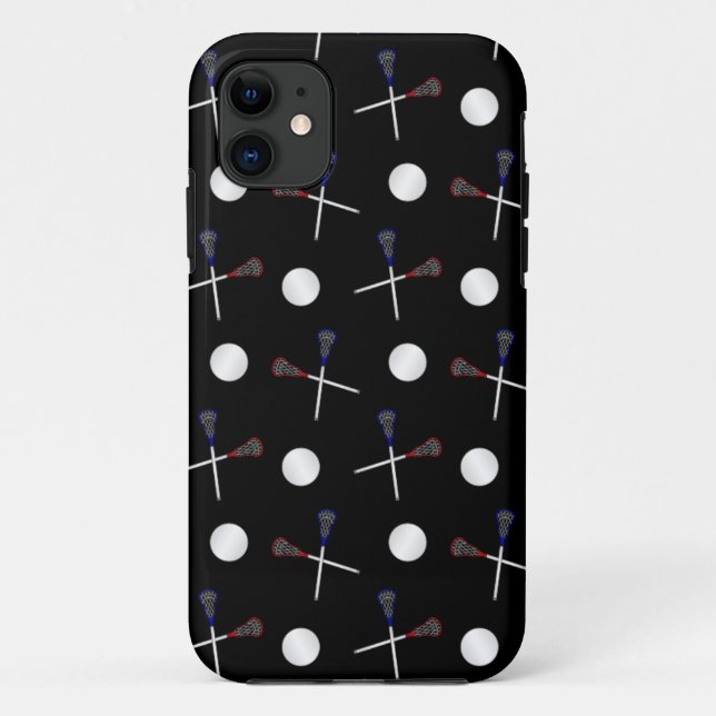 Black lacrosse pattern Case-Mate iPhone case (Back)
