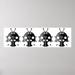 Black Ladybugs Poster