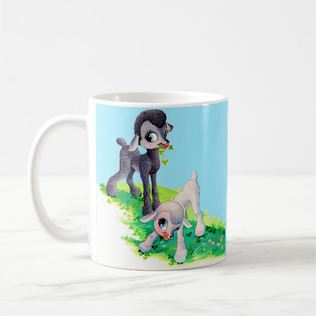 black lamb white lamb coffee mug (Left)