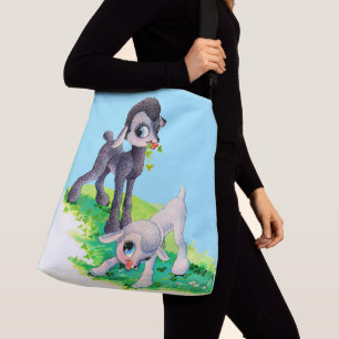 black lamb white lamb crossbody bag