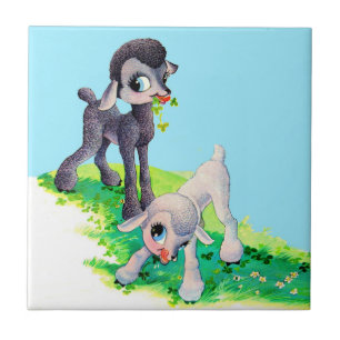black lamb white lamb tile