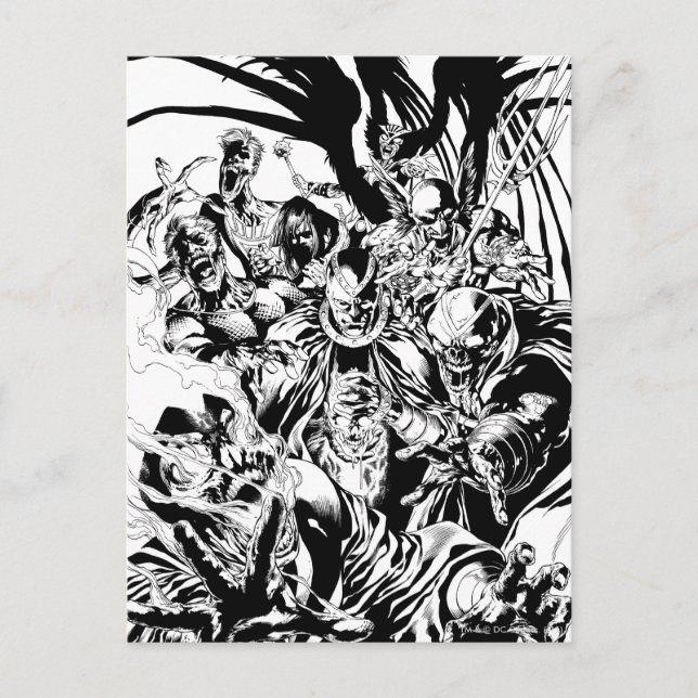 Black Lantern Corps - Black and White Postcard (Front)