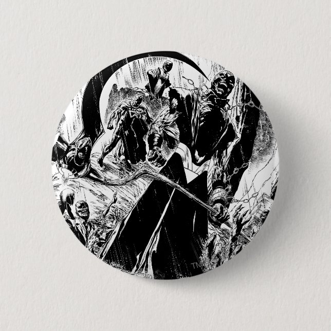 Black Lantern Corps Panel - Black and White 6 Cm Round Badge (Front)