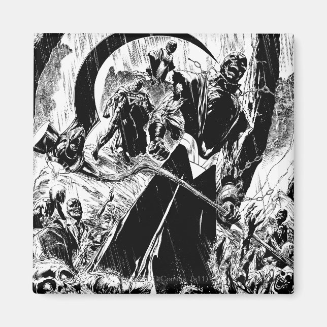 Black Lantern Corps Panel - Black and White Magnet (Front)