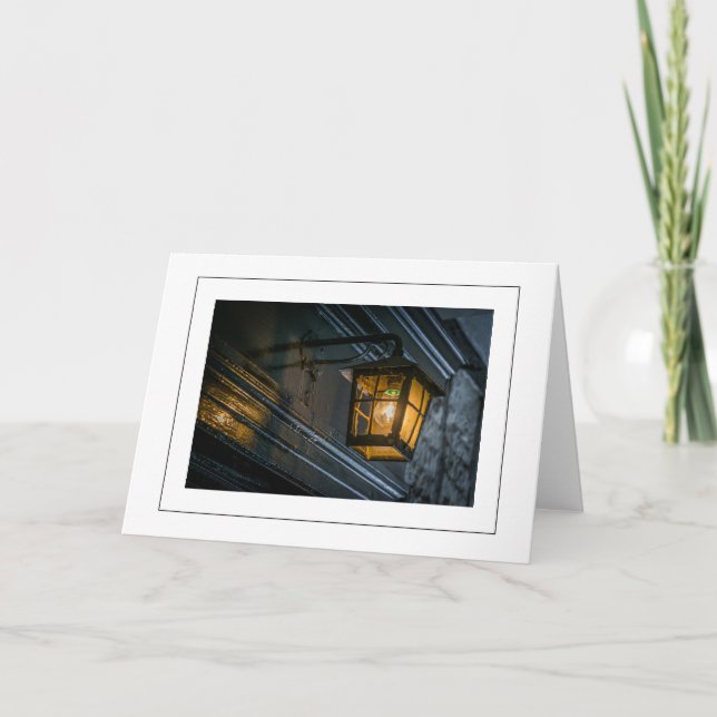 Black lantern view greeting card (Front)