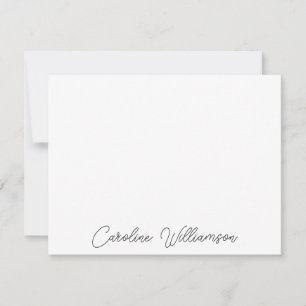 Black Large Handwriting Personalised Stationery Card