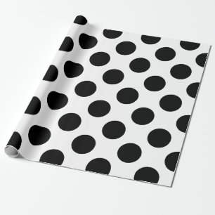Black Large Polka Dots Pattern Wrapping Paper