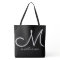 Black large tote bag with name