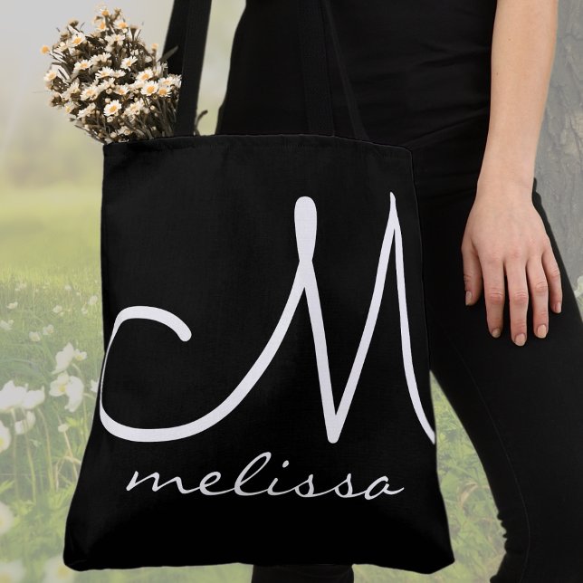 Black large tote bag with name (Creator Uploaded)