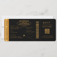 Black las vegas Boarding Pass Destination wedding 