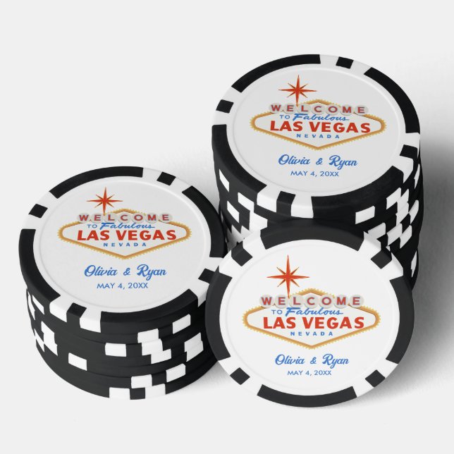 Black Las Vegas Wedding Favour Poker Chips (Stack)
