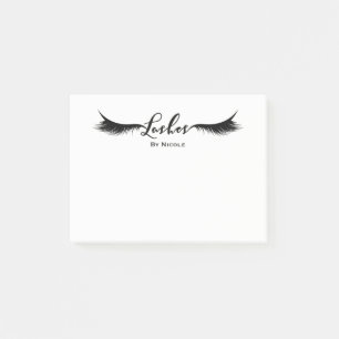 Black Lashes Eyelashes Modern Glam Personalised Post-it Notes