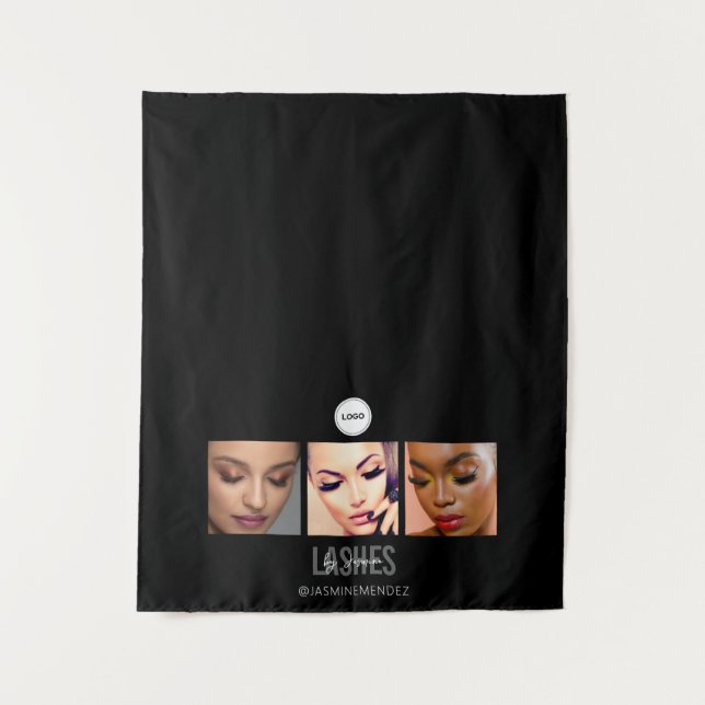 Black Lashes Studio Photo Collage Trade Show Tapestry (Front)