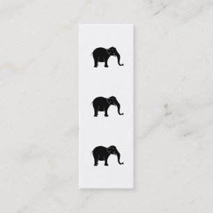 Black Laughing Elephant. Mini Business Card