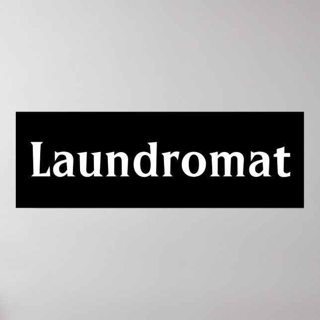 Black Laundromat Wall Art Poster Print (Front)