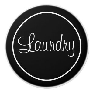 Black Laundry Room Ceramic Knob
