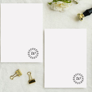Black laurel wreath monogrammed stationery