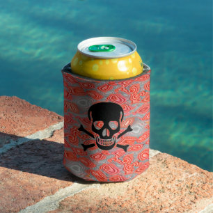 Black Lava Skull can cooler 2 side