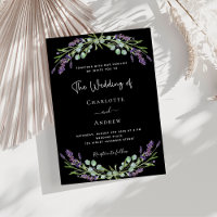 Black lavender violet greenery luxury wedding 