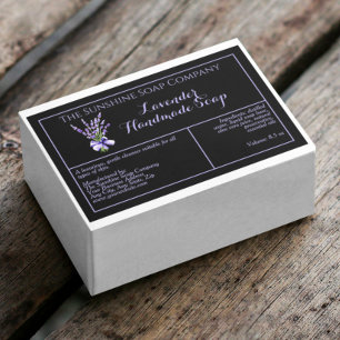 Black Lavender waterproof soap product label