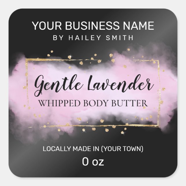 Black Lavender Whipped Body Butter Square Sticker (Front)