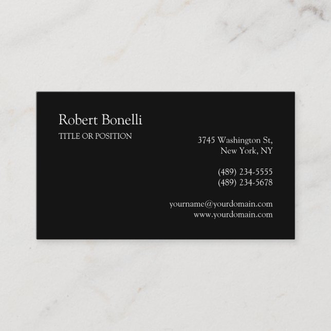 Black Law Automotive Bakery Etc. Business Card (Front)