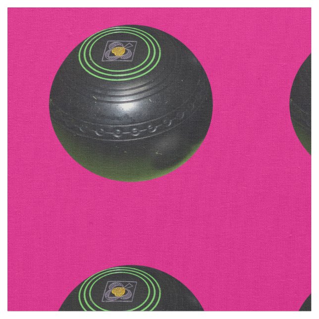 Black Lawn Bowl On Magenta, Fabric (Close Up)