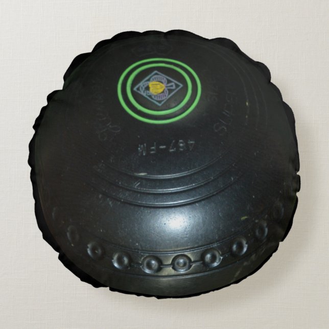 Black Lawn Bowl,  Round Cushion (Front)