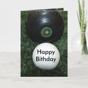 Black Lawn Bowls, Add Your Message Birthday Card