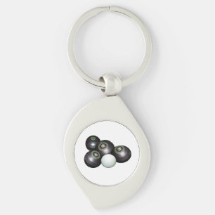 Black Lawn Bowls And Kitty, Key Ring