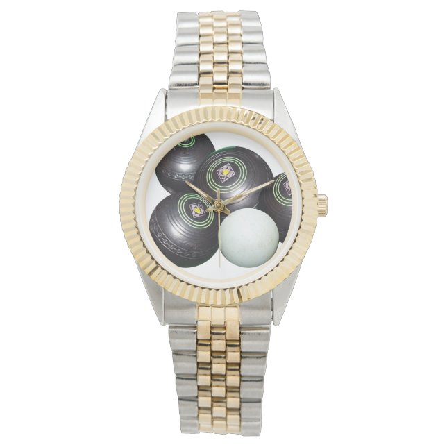 Black Lawn Bowls And Kitty, Watch (Front)