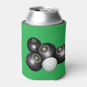 Black Lawn Bowls On Green, Can Cooler