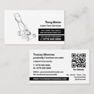 Black Lawn-Mower, Lawn Care Services Business Card