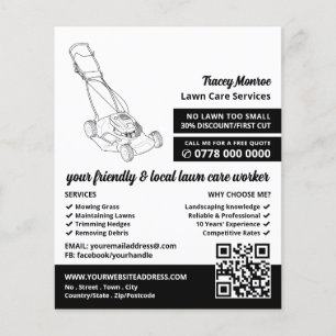 Black Lawn-Mower, Lawn Care Services Flyer