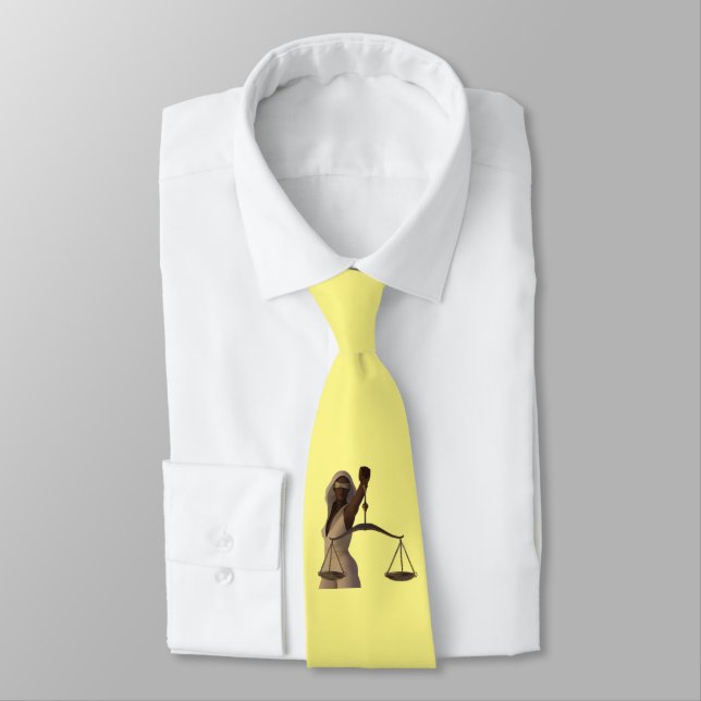 Black Lawyer Personalised Initial Neck Tie (Tied)