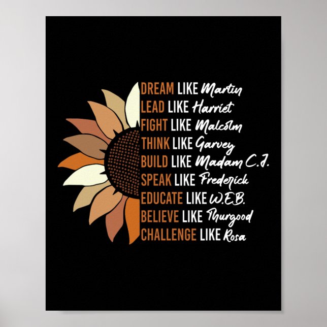 Black Leader Black History Month Dream Like Martin Poster (Front)