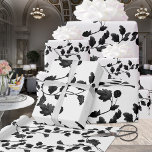 Black Leaf Floral Vine Pattern On White Wrapping Paper<br><div class="desc">Black floral toile on white background wrapping paper.</div>