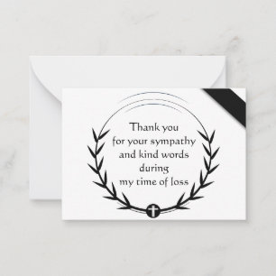 Black Leaf Thank You Card