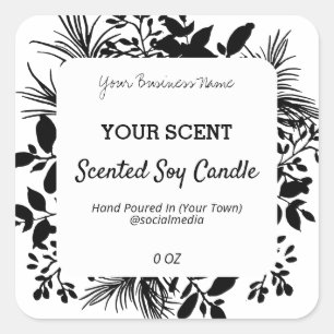 Black Leafy Greenery Product Labels