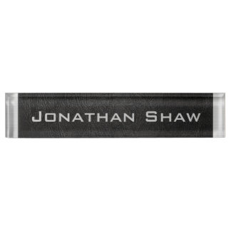 Black Leather (Add your name) Nameplate