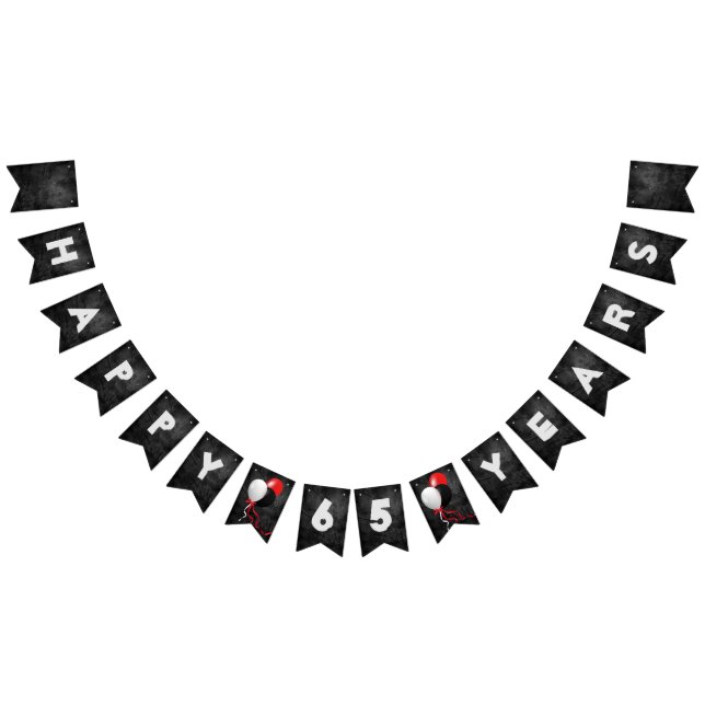 black leather and balloons for 65th birthday party bunting  (All)