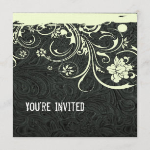 Black Leather and Lace Invitation