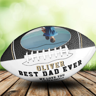 Black Leather Best Dad Ever Father`s Day Photo American Football